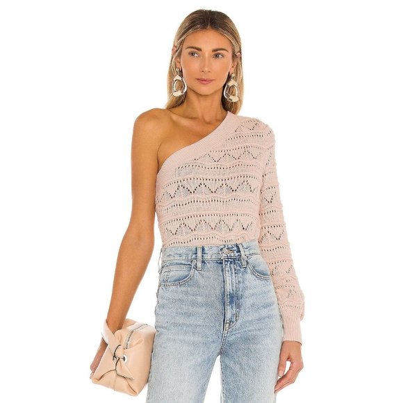 Majorelle Lowell One Shoulder Sweater in Almond Pink Small - Picture 10 of 10